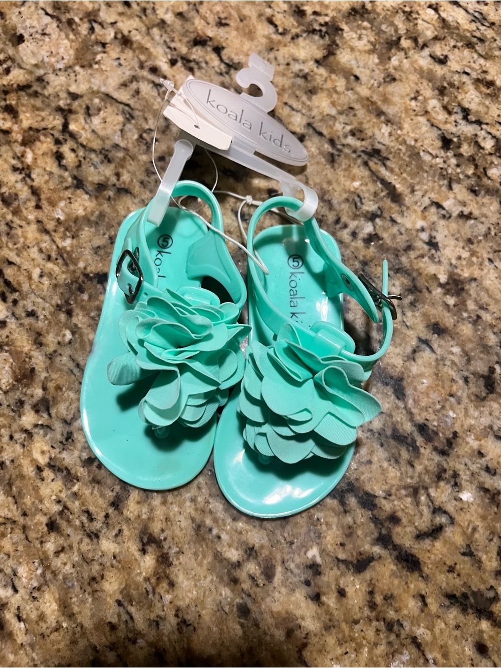 Koala Kids Mint Green Floral Jelly Sandals